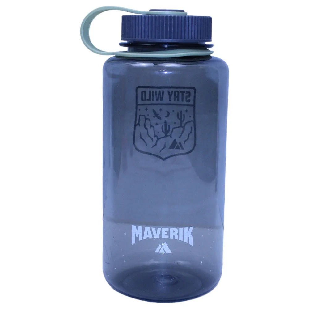 Maverik Water Bottle Stay Wild Gray 36 oz Camping Hiking Hydration Adventure